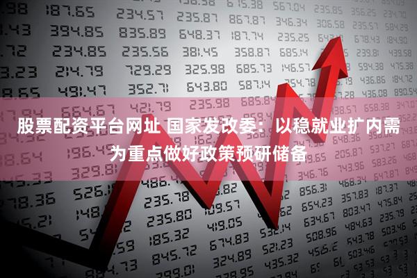 股票配资平台网址 国家发改委：以稳就业扩内需为重点做好政策预研储备